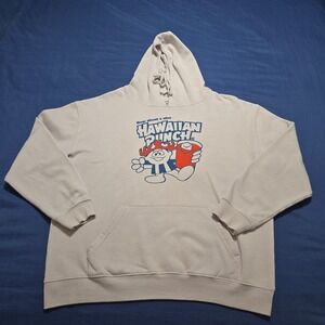 Hawaiian Punch Graphic Hoodie Mens XL Gray Good Mascot Logo Fleece Pullover